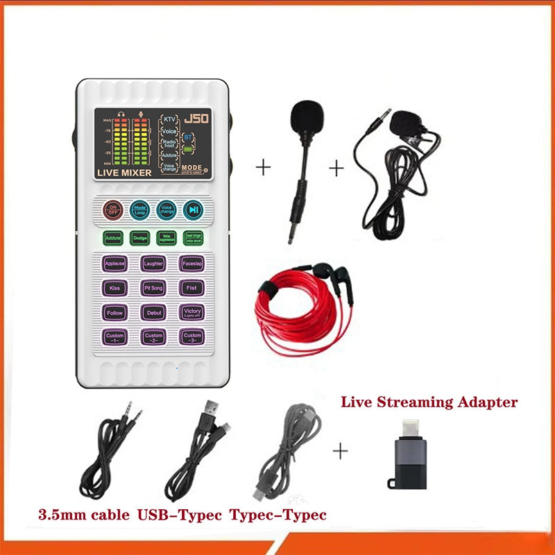 🎉 50% RABATT+Versandkostenfrei für alle Artikel! ✨🎤 Tragbare Handheld-Live-Soundkarte (Stimmenverzerrer): Multifunktionale Effekte + Rauschunterdrückung – Streamen von überall!