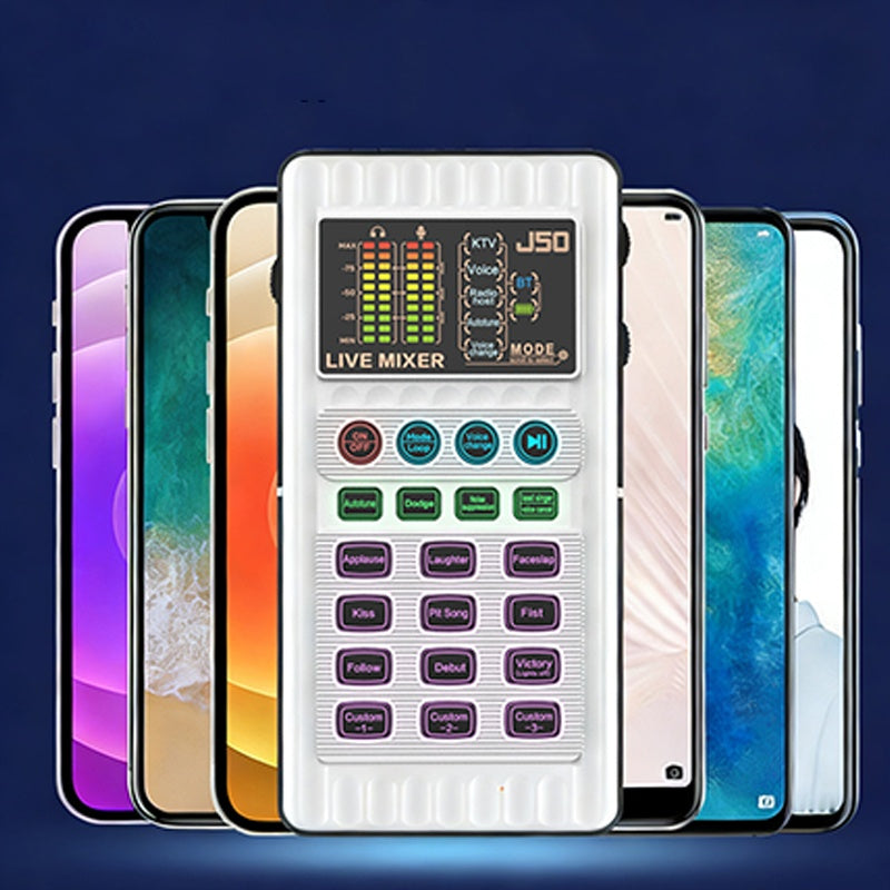 🎉 50% RABATT+Versandkostenfrei für alle Artikel! ✨🎤 Tragbare Handheld-Live-Soundkarte (Stimmenverzerrer): Multifunktionale Effekte + Rauschunterdrückung – Streamen von überall!