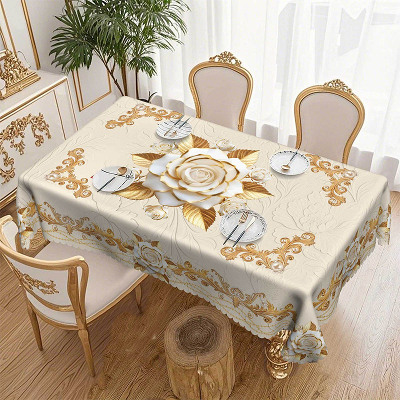 🔥🔥 2026 NEU 🥳🌹Wasserdichte goldene Rosen-Tischdecke