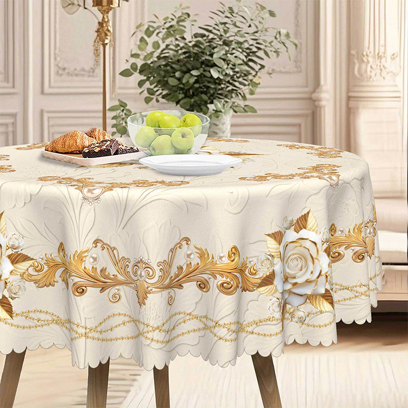 🔥🔥 2026 NEU 🥳🌹Wasserdichte goldene Rosen-Tischdecke