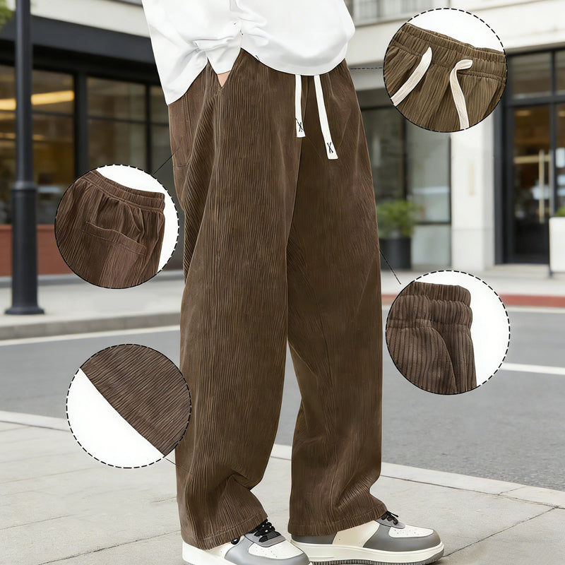 🔥Solange der Vorrat reicht 50 % Rabatt!🎉Herrenhose mit lockerer Passform, Kordelzug und Taschen