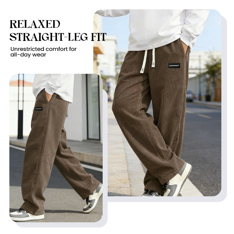 🔥Solange der Vorrat reicht 50 % Rabatt!🎉Herrenhose mit lockerer Passform, Kordelzug und Taschen