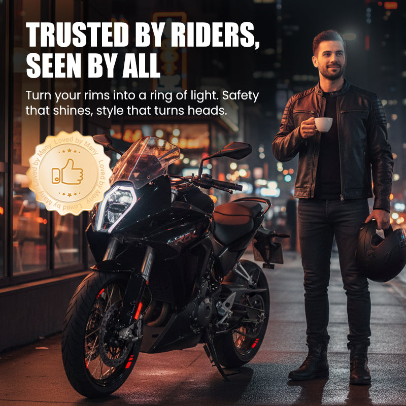 ⚡⚡Neujahrsangebot: 50% RABATT + 1 kaufen, 1 gratis!!!⏳💥 Reflektierende Felgenaufkleber für Motorräder | Einfach anbringen, langanhaltender SchutzWerde von der Seite besser gesehen – einfach anbringen, langanhaltender Schutz⚡⚡