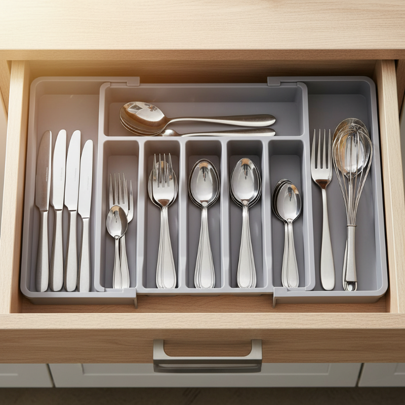 📢📢50 % Rabatt!! ⏰ 🍴Ausziehbarer Aufbewahrungsorganizer für Küchenbesteck – endlich jedes Besteckteil sofort griffbereit | Für eine effiziente Küche✨