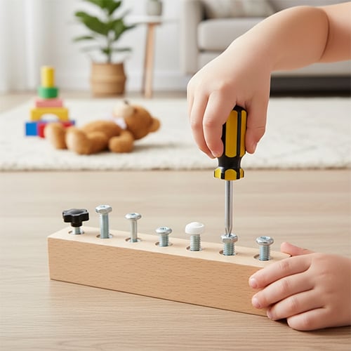 📢📢50 % Rabatt!! ⏰👨‍👦🔩Pädagogisches Schraub-Activity-Board – Feinmotorik & logisches Denken kinderleicht entwickeln🧠✨ Lernspielzeug Nr.1