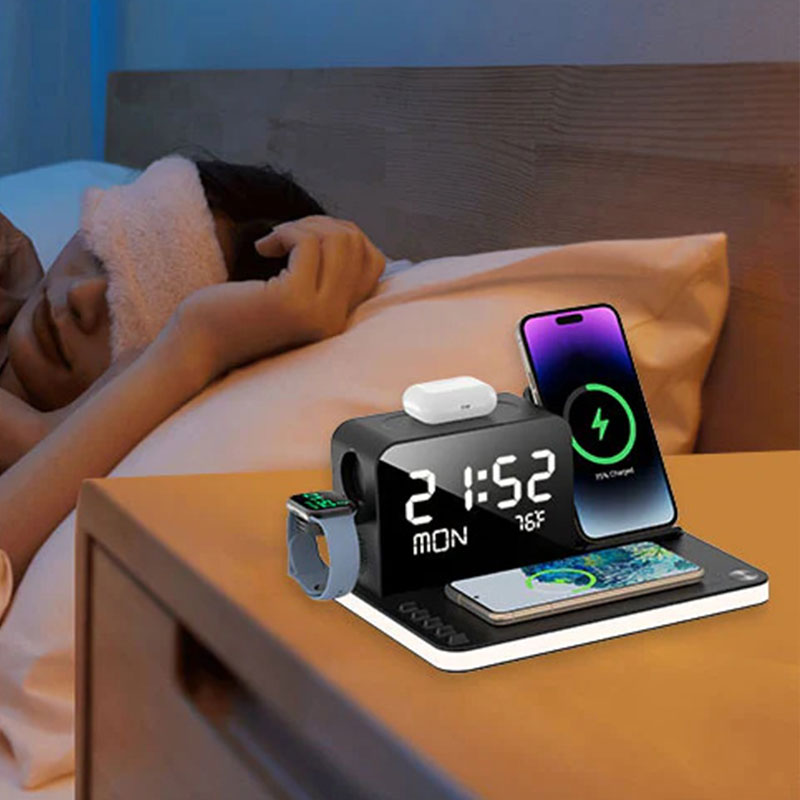 📢📢50 % Rabatt!! ⏰🚀 7-in-1 MagSafe schneller kabelloser Ladeständer - MagFast + 33W POWER! | 7 Funktionen: Dual-Ladung, Uhr, Licht, BT-Lautsprecher⏳