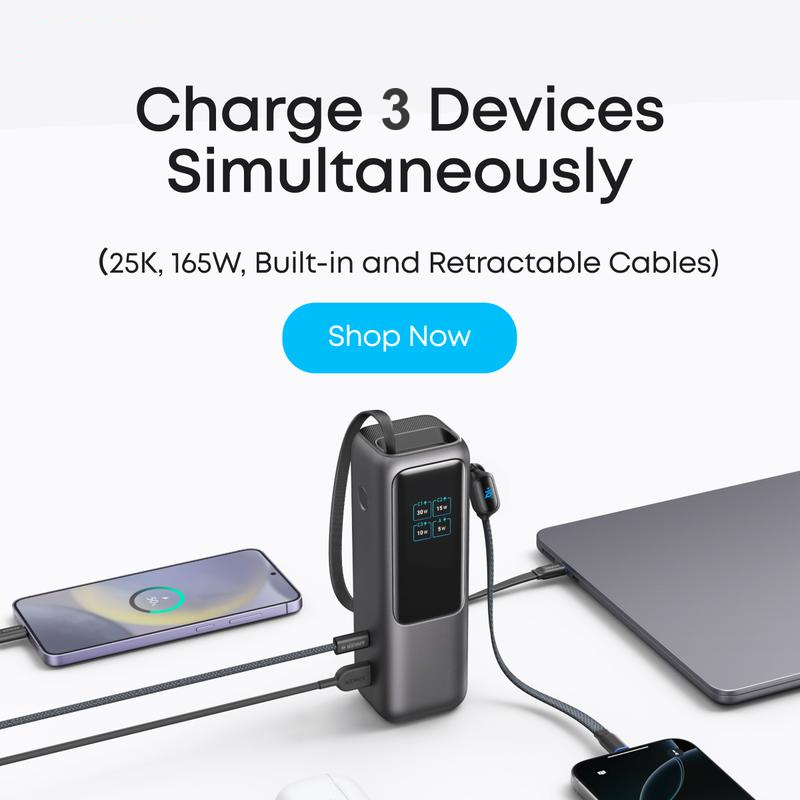 📢📢50 % Rabatt!!+Kostenloser Versand🥳📱Tragbares Ladegerät mit integriertem Kabel🔋⚡