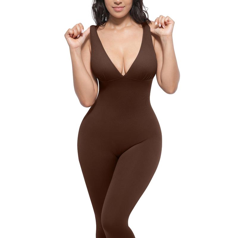 🎉Letzter Tag Aktion 49% RABATT💞Deep-V-Shapewear mit Bruststütze Atmungsaktiver High-Waist-Bauchkontroll-Jumpsuit