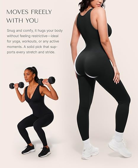 🎉Letzter Tag Aktion 49% RABATT💞Deep-V-Shapewear mit Bruststütze Atmungsaktiver High-Waist-Bauchkontroll-Jumpsuit