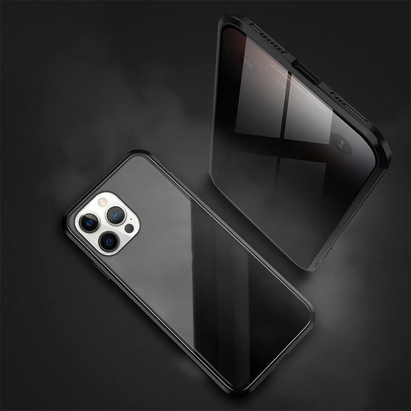 📢📢50% Rabatt!! ⏰🛡️Doppelseitige Schutzhülle aus gehärtetem Glas – Anti-Spy Sichtschutz & praktische Handhabung | Für Ihr Handy & Einfach anzubringen.📱✨