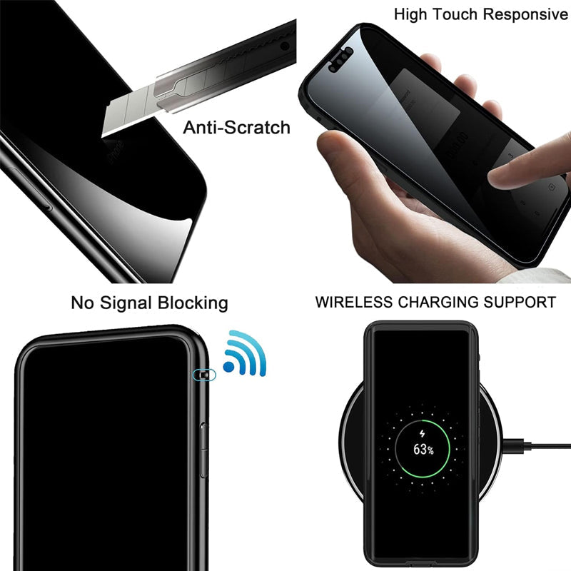 📢📢50% Rabatt!! ⏰🛡️Doppelseitige Schutzhülle aus gehärtetem Glas – Anti-Spy Sichtschutz & praktische Handhabung | Für Ihr Handy & Einfach anzubringen.📱✨