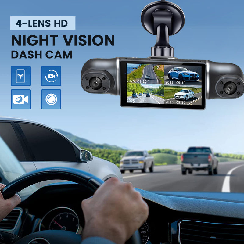 📢📢50 % Rabatt!!🥳📹Dashcam mit 4 Objektiven und HD-Nachtsicht🌙✨