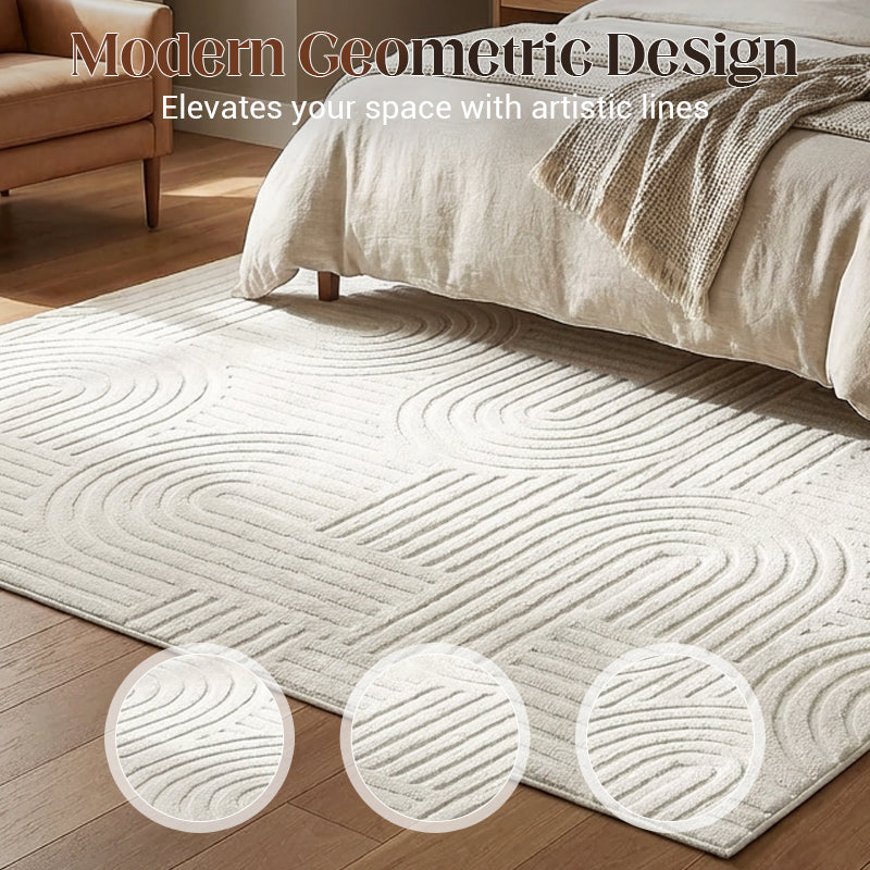 🛋️ HEISSER VERKAUF! ⚡ Weicher Teppich mit Bogenmuster – Ultraweich und flauschig, modernes Bogendesign, rutschfeste Unterseite, waschbar und ideal für Wohn- und Schlafzimmer ✨