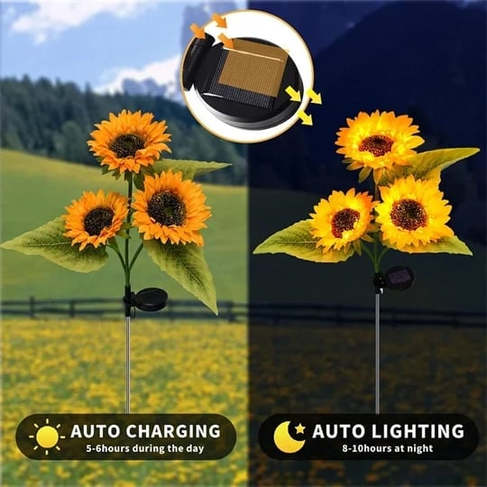 🌻 Realistisch & wetterfest | Solar-Sonnenblume – Bestseller 2026 | IP65-Außen-Dekoration