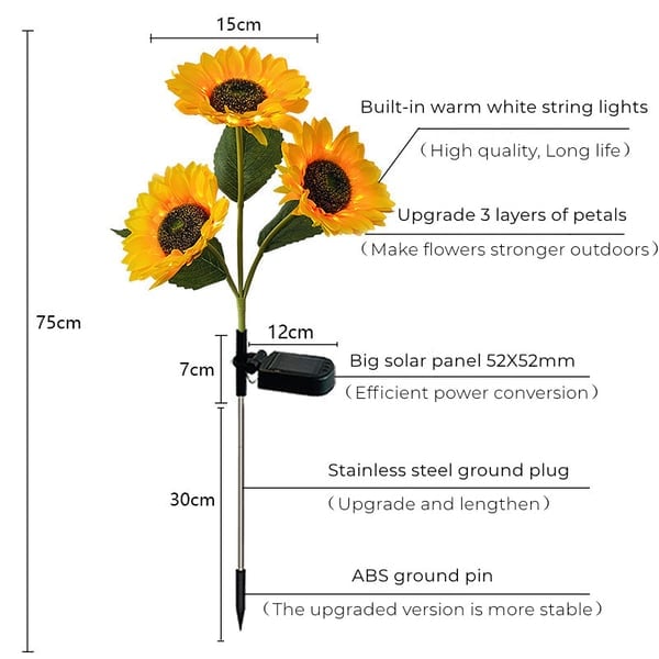 🌻 Realistisch & wetterfest | Solar-Sonnenblume – Bestseller 2026 | IP65-Außen-Dekoration