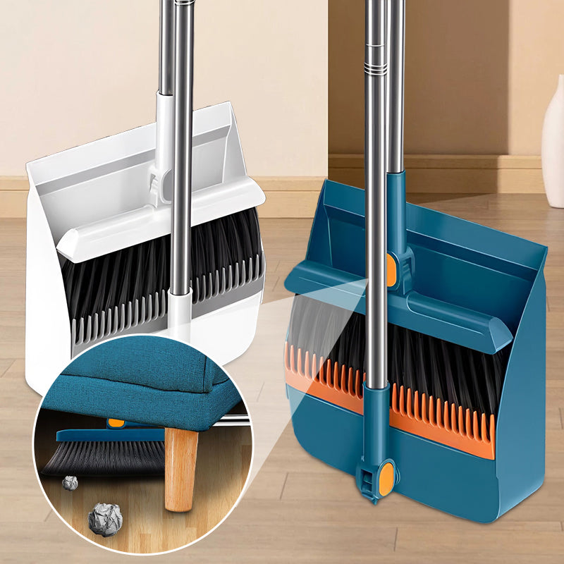🌞Frühlingserwachen: 50% Rabatt!🧹 Besen & Kehrschaufel Set mit 180° schwenkbarem Bürstenkopf – Selbstreinigend & Ergonomisch für Saubere Böden