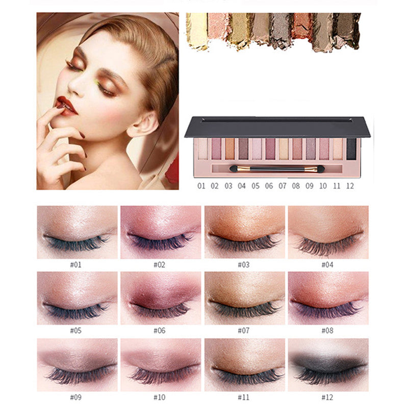 📢📢50 % Rabatt!! ⏰🎀Lebendiges Lidschatten-Palette-Set mit 12 Farbtönen