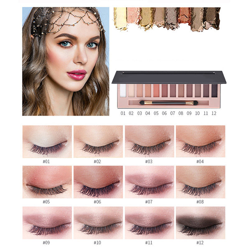 📢📢50 % Rabatt!! ⏰🎀Lebendiges Lidschatten-Palette-Set mit 12 Farbtönen