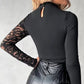 🏆🔥 Neu 2026 ✨💖 Damen-Top mit asymmetrischem Cut-out und Spitzenärmeln