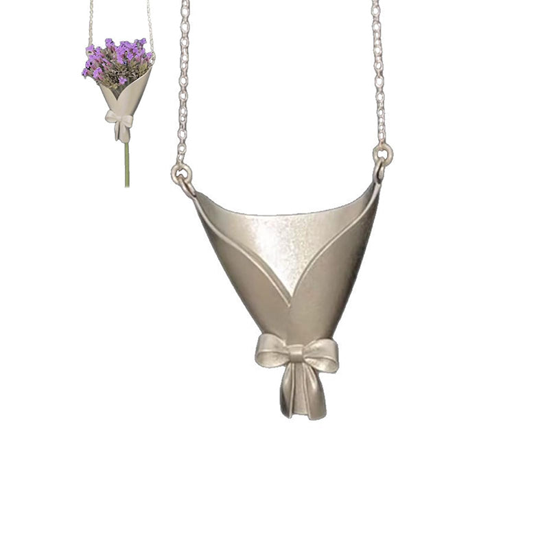🎁 1+1 GRATIS!! 💐 Halskette mit Blumenstrauß – Einzigartig und persönlich🌸
