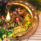 🥳50 % Rabatt!!🌙✨ Solar-Gartenstecklampe mit Kolibri- und Mondmotiv