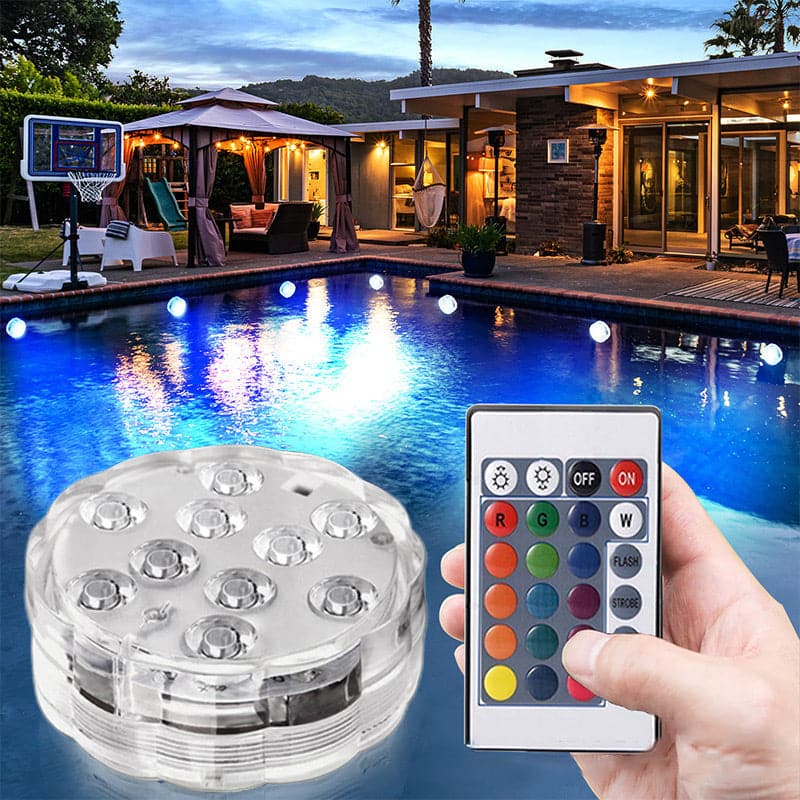 📢📢50 % Rabatt!! ⏰ 2+1 GRATIS!! 🎁💥Unterwasser-LED-Poolleuchten (mit Funkfernbedienung)