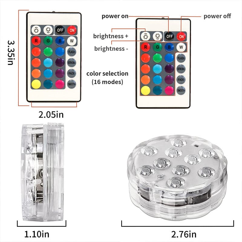 📢📢50 % Rabatt!! ⏰ 2+1 GRATIS!! 🎁💥Unterwasser-LED-Poolleuchten (mit Funkfernbedienung)
