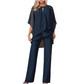 📣 50% Rabatt + KOSTENLOSER VERSAND!! 🔥🎉 Eleganter Zweiteiler: Bluse mit asymmetrischem Saum & weite Hose