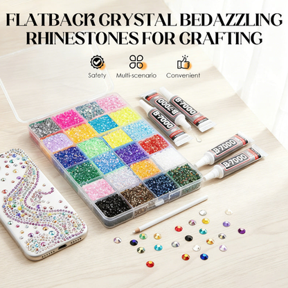 📢📢50 % Rabatt!!🥳💎Flache Kristall-Rhinestones zum Bekleben – Perfekt für DIY, Schmuck, Kleidung & Bastelprojekte