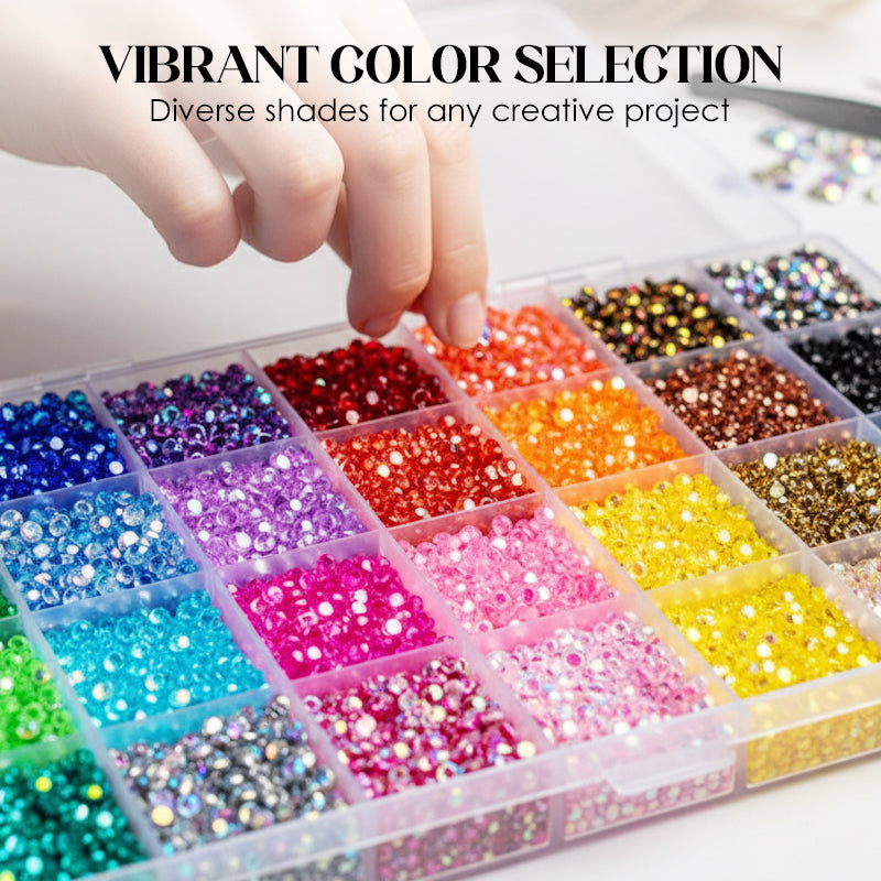 📢📢50 % Rabatt!!🥳💎Flache Kristall-Rhinestones zum Bekleben – Perfekt für DIY, Schmuck, Kleidung & Bastelprojekte