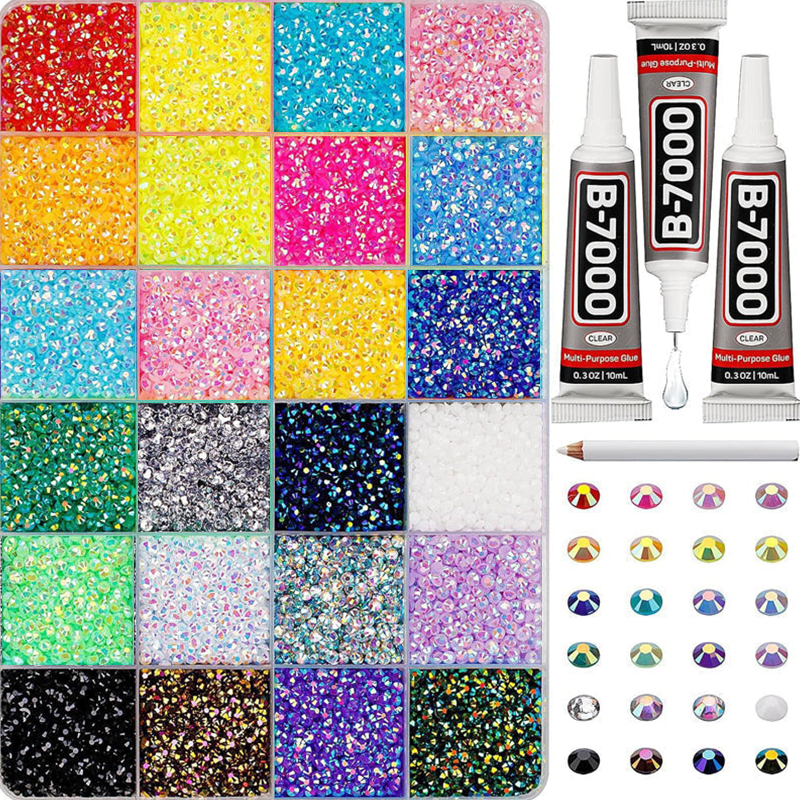 📢📢50 % Rabatt!!🥳💎Flache Kristall-Rhinestones zum Bekleben – Perfekt für DIY, Schmuck, Kleidung & Bastelprojekte