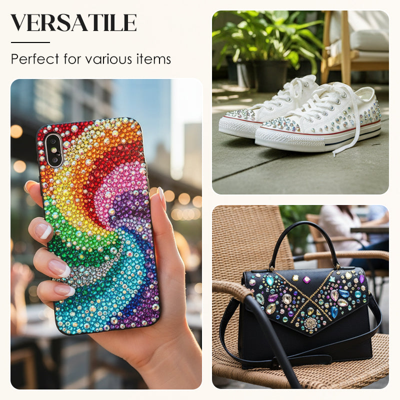 📢📢50 % Rabatt!!🥳💎Flache Kristall-Rhinestones zum Bekleben – Perfekt für DIY, Schmuck, Kleidung & Bastelprojekte