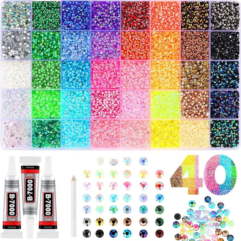 📢📢50 % Rabatt!!🥳💎Flache Kristall-Rhinestones zum Bekleben – Perfekt für DIY, Schmuck, Kleidung & Bastelprojekte