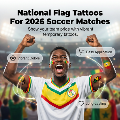 📢📢 50% Rabatt!!!✨⚽ WM 2026 Flaggen-Tattoos | Wasserdichte Temporäre Fußball-Tattoos | Die Saubere Alternative zu Schminke (Gesicht & Körper)