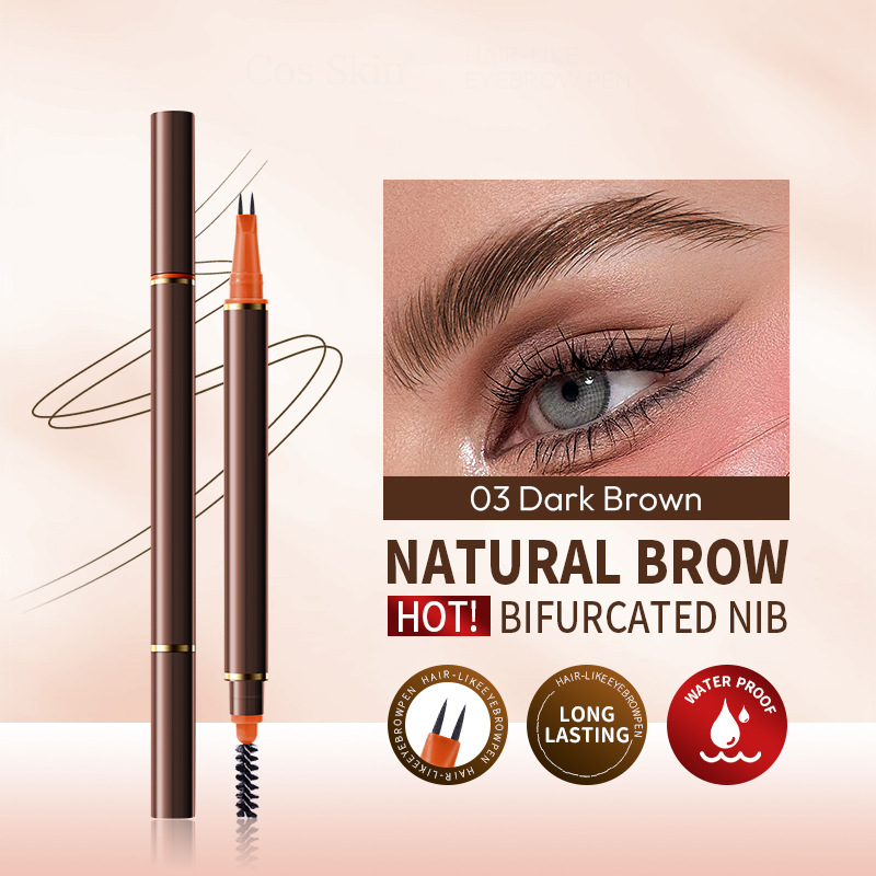 📢📢50 % Rabatt!!🥳2+1 GRATIS!! 🎁Flüssiger Augenbrauenstift mit zwei Spitzen und zwei Zinken