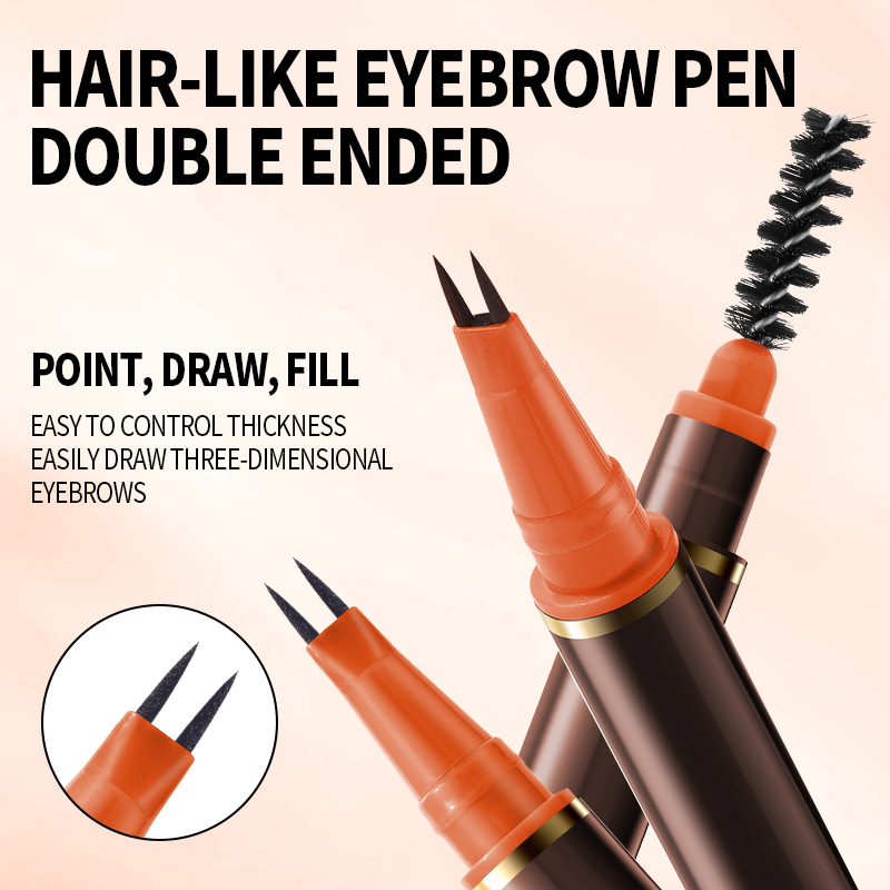 📢📢50 % Rabatt!!🥳2+1 GRATIS!! 🎁Flüssiger Augenbrauenstift mit zwei Spitzen und zwei Zinken