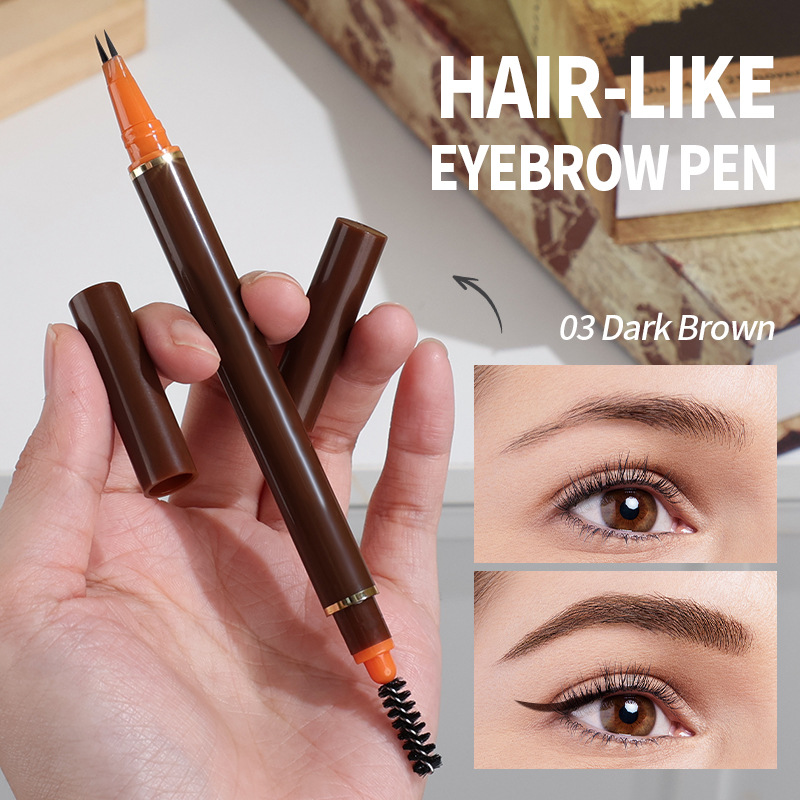 📢📢50 % Rabatt!!🥳2+1 GRATIS!! 🎁Flüssiger Augenbrauenstift mit zwei Spitzen und zwei Zinken