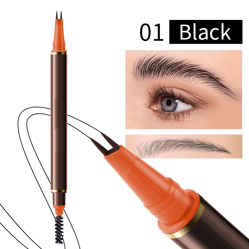 📢📢50 % Rabatt!!🥳2+1 GRATIS!! 🎁Flüssiger Augenbrauenstift mit zwei Spitzen und zwei Zinken