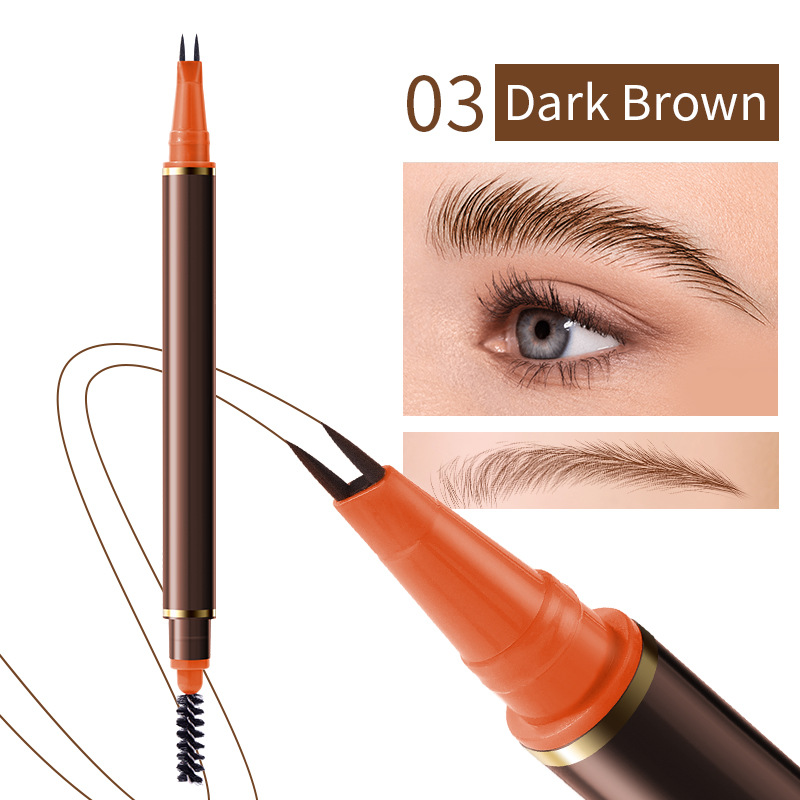 📢📢50 % Rabatt!!🥳2+1 GRATIS!! 🎁Flüssiger Augenbrauenstift mit zwei Spitzen und zwei Zinken
