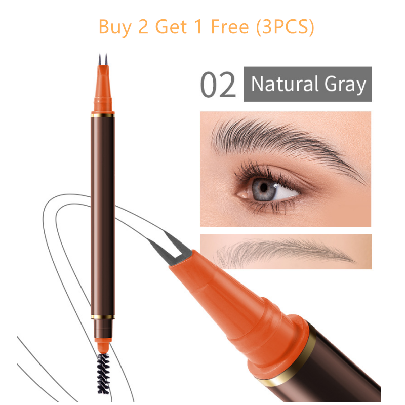 📢📢50 % Rabatt!!🥳2+1 GRATIS!! 🎁Flüssiger Augenbrauenstift mit zwei Spitzen und zwei Zinken