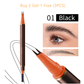 📢📢50 % Rabatt!!🥳2+1 GRATIS!! 🎁Flüssiger Augenbrauenstift mit zwei Spitzen und zwei Zinken