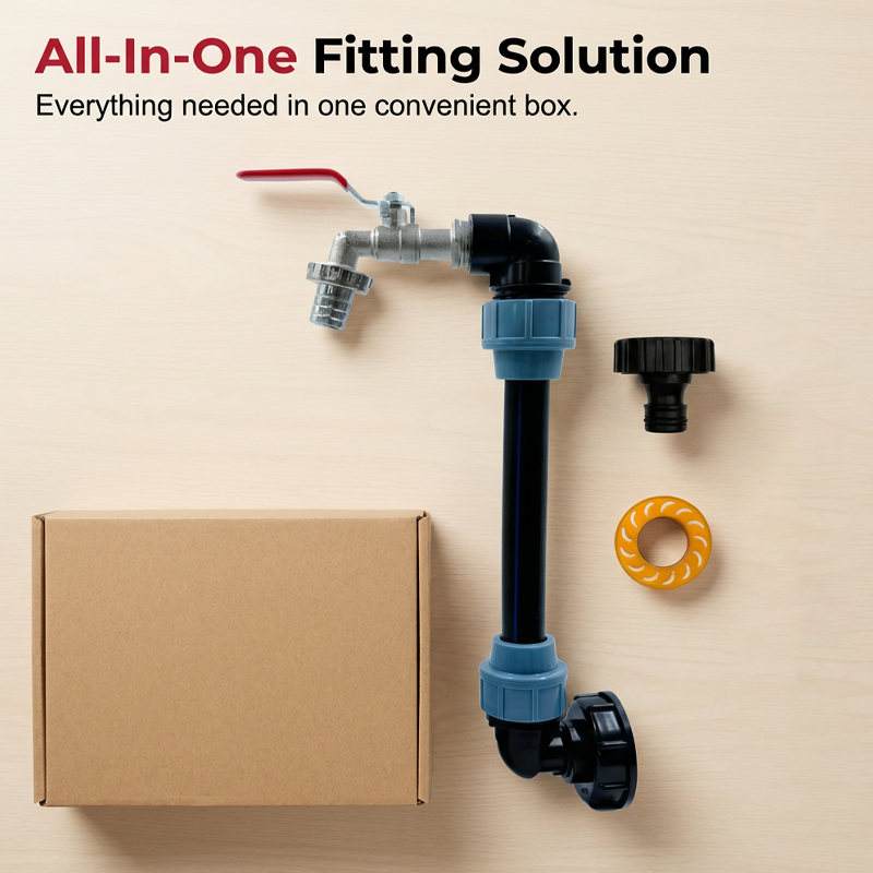 🚰Adapter-Set für IBC-Tanks – Erhöhung, Zapfhahn aus Zinklegierung (3/4“), PE-Schlauch & Winkelstücke – ideal für Garten & Haushalt💧🏡