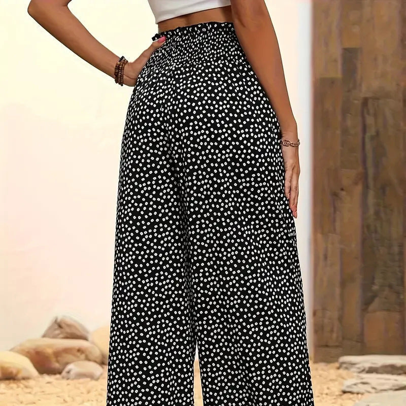 ⏳ Zeitlich begrenzt 50% Rabatt ⏰ Damen-Hose mit gerafftem Hohem Bund und Weitem Bein 👖