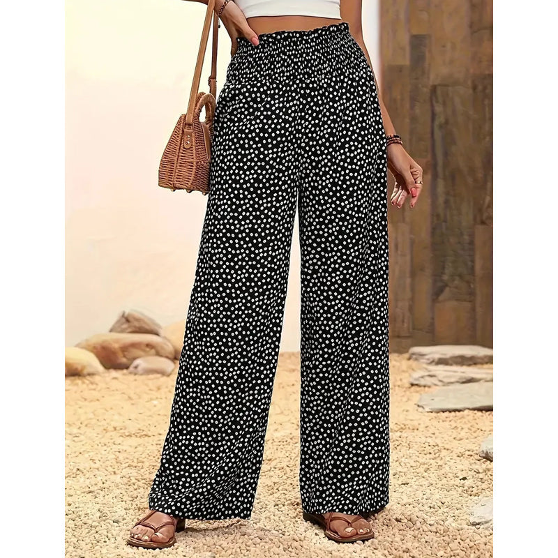 ⏳ Zeitlich begrenzt 50% Rabatt ⏰ Damen-Hose mit gerafftem Hohem Bund und Weitem Bein 👖