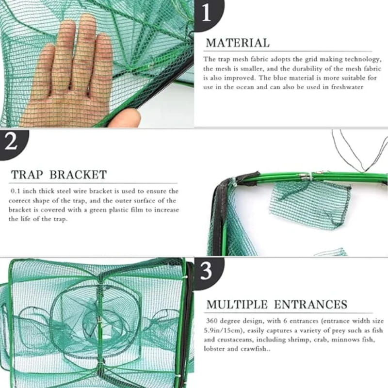 🚨 50 % RABATT! 🚨 Automatisch einklappbarer Kescher für Angler – verstärktes Nylon, handlicher Kescher mit ausziehbarem Griff 🎣✨