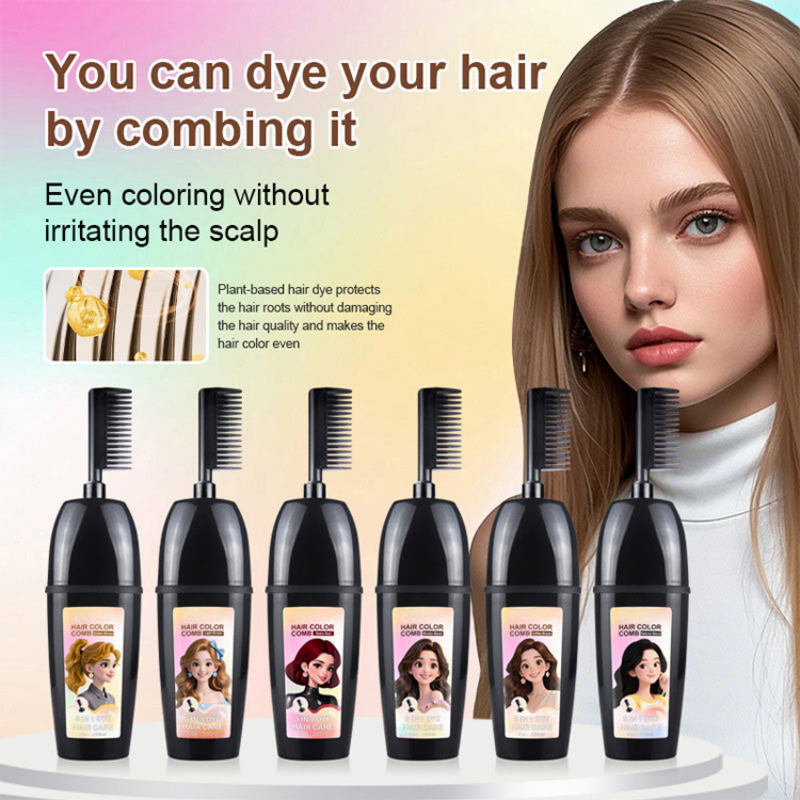 🎁 2+1 GRATIS!! 💇‍♀️ 3-in-1 Haarfarbenkamm | Färben, Mischen & Auftragen in einem Schritt – Einfache Anwendung zu Hause