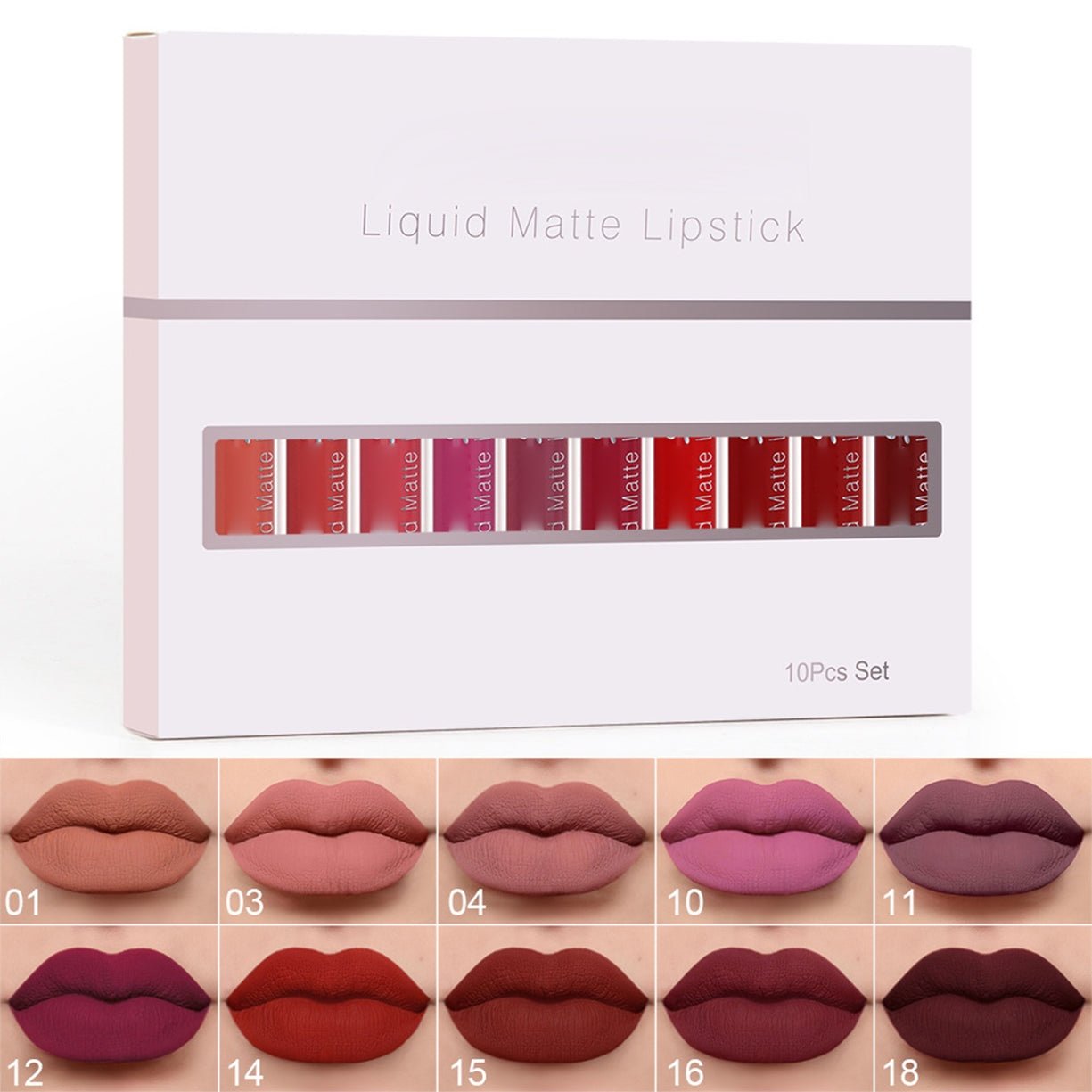 📢📢50% RABATT!!!⏰💄18 Stück matter, wasserfester, langanhaltender Lipgloss💋