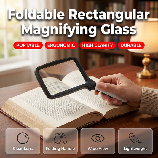 📢📢50 % Rabatt!! 🔍✨ Tragbare rechteckige Lupe mit LED-Beleuchtung📚