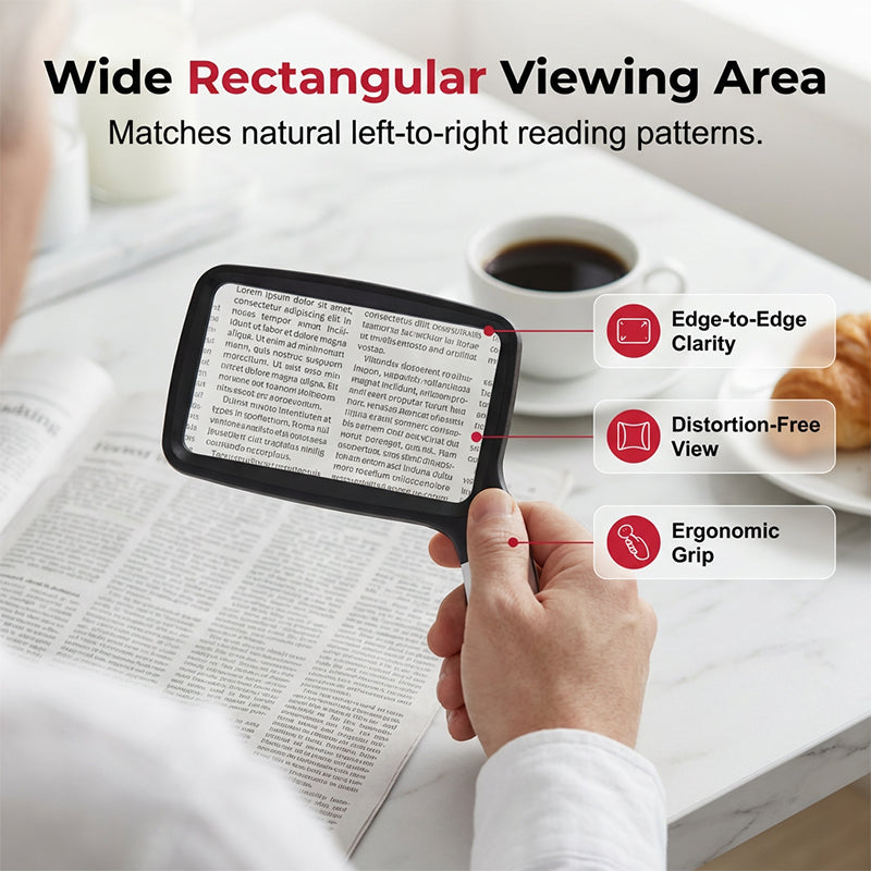 📢📢50 % Rabatt!! 🔍✨ Tragbare rechteckige Lupe mit LED-Beleuchtung📚