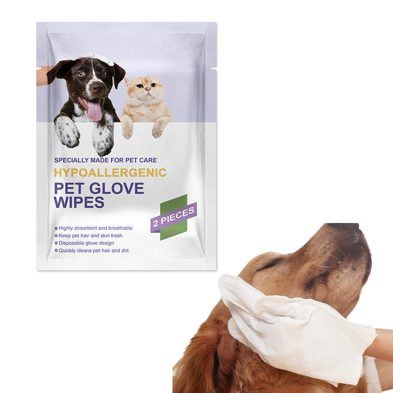 🔥🎁 1+1 GRATIS!!🐾✨ Hypoallergene Pflegehandschuh‑Tücher für Hunde und Katzen, badfrei, geruchentfernend, tägliche Haustierreinigung